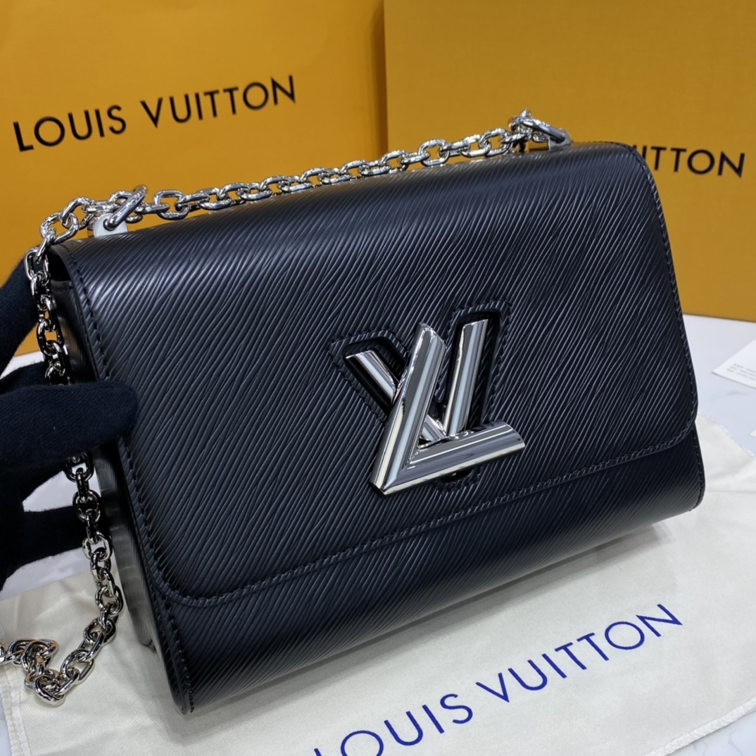 Louis Vuitton TWIST MM Handbag Epi Leather M50282 Black